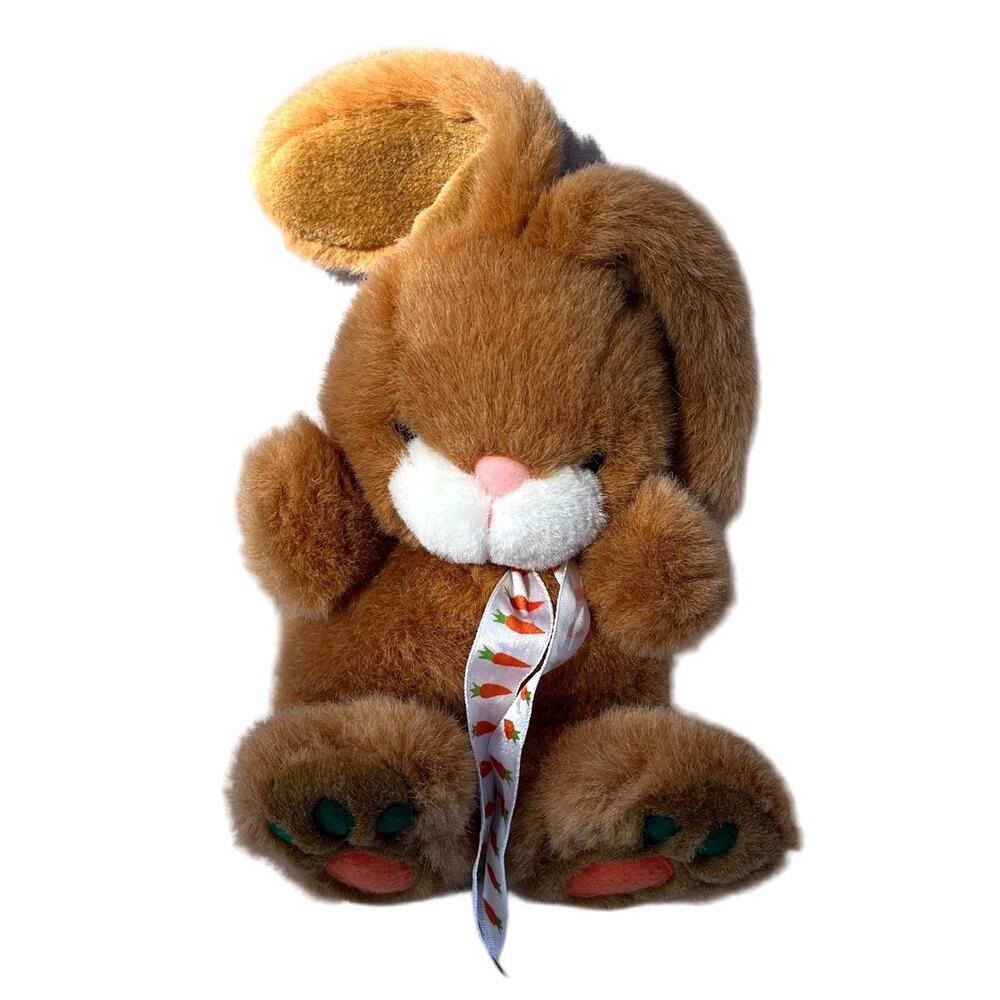 Carrot Paw Easter Bunny Rabbit Plush Stuffed Animal Lemonwood Small Orange